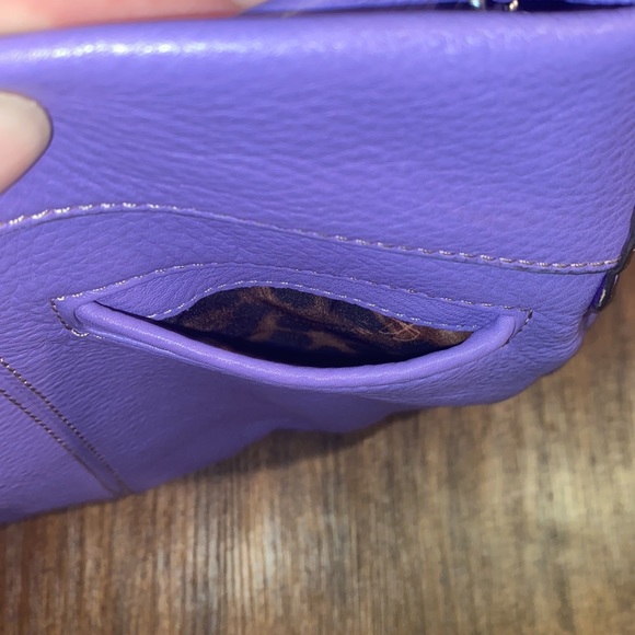 b. Makowsky Purple Slim Genuine Pebbled Leather Crossbody Bag - Picture 13 of 15